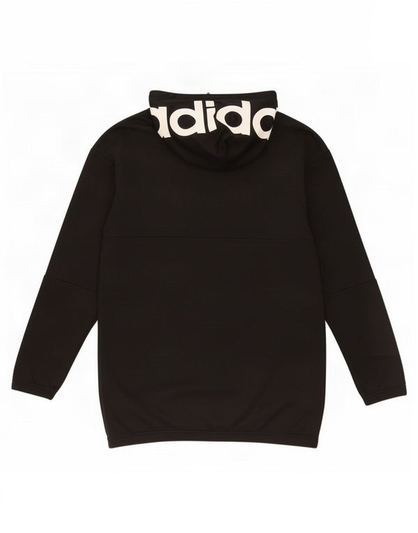 Maglione con cappuccio e zip grafica oversize da donna Adidas UK 8/10 Small Nero