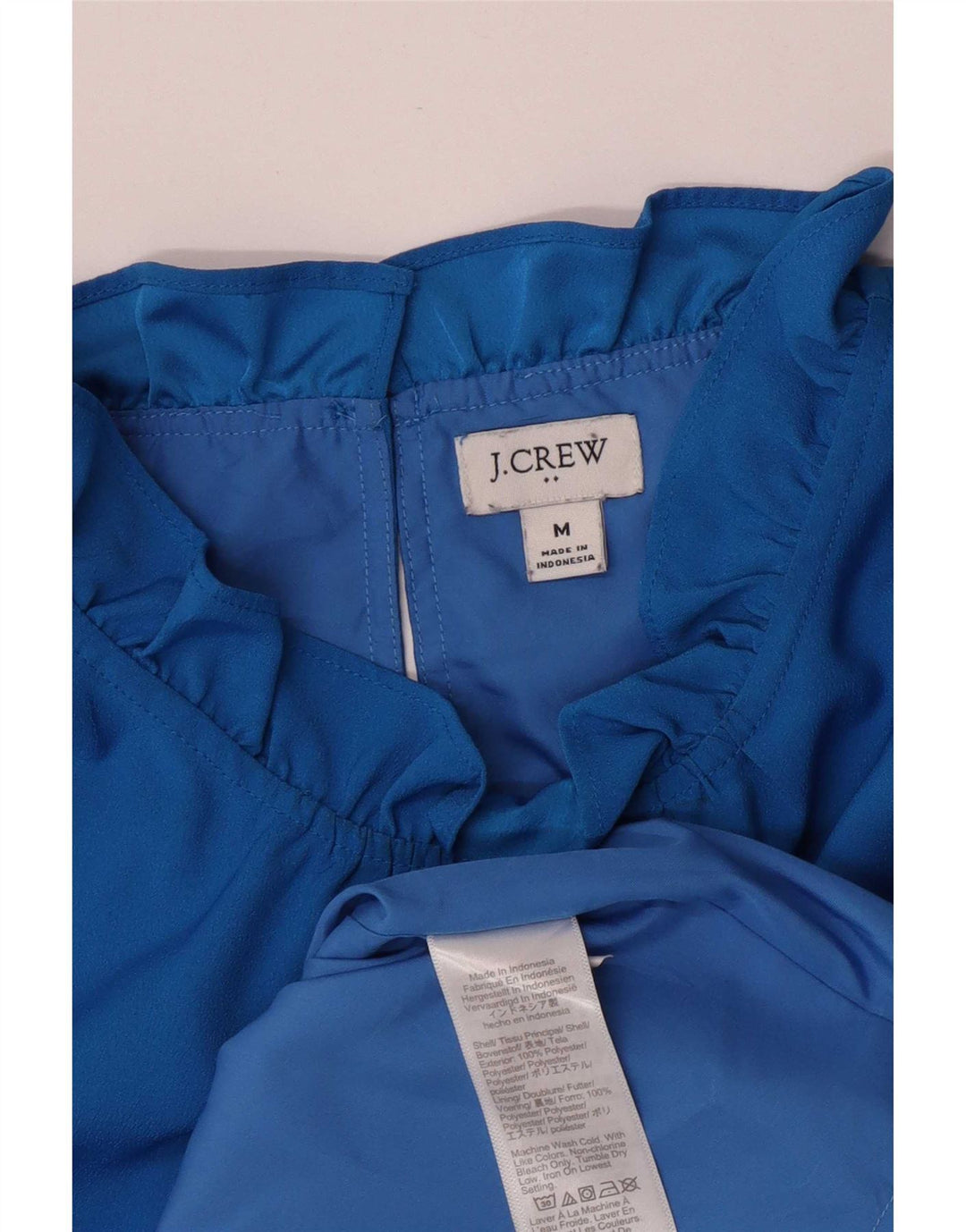 J. Crew Camicetta senza maniche da donna UK 14 Poliestere blu medio