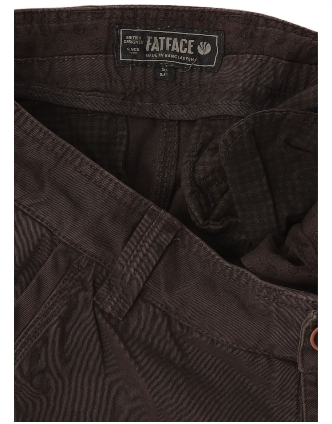 Pantaloncini chino da uomo Fat Face W30 cotone grigio medio