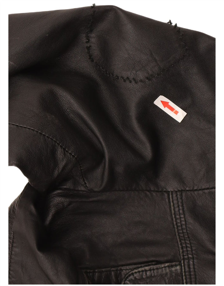 Giacca in pelle da uomo Superdry UK 42 XL in pelle nera