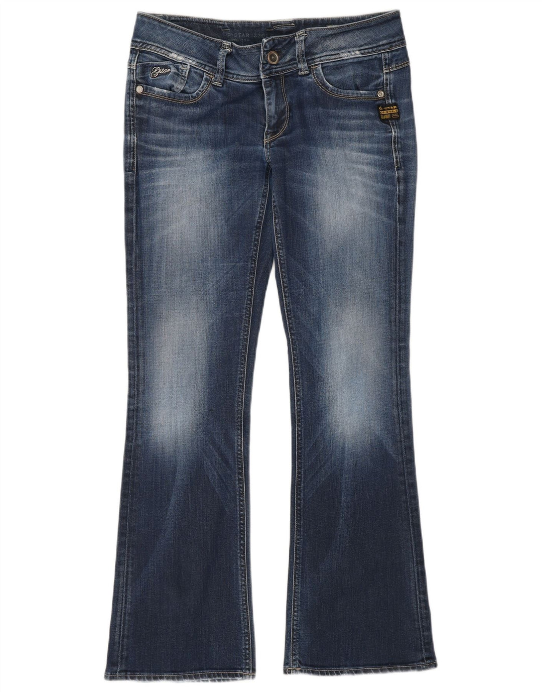Jeans bootcut invecchiati a vita bassa da donna G-Star W29 L32 cotone blu