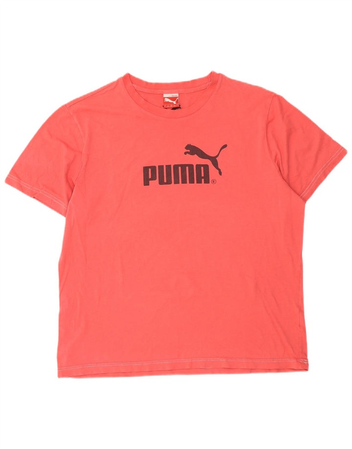 T-shirt grafica da uomo Puma Top grande in cotone rosso