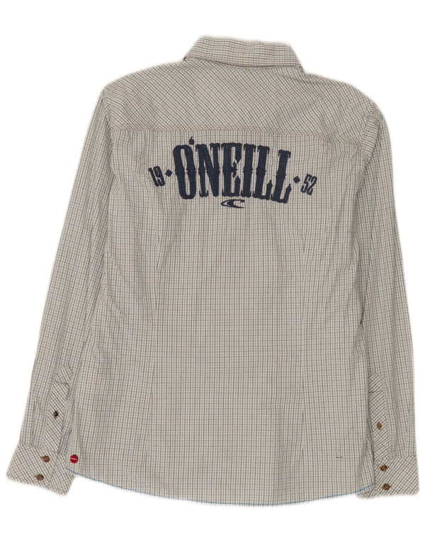 Camicia slim fit grafica da uomo O'Neill in cotone a quadri blu medio