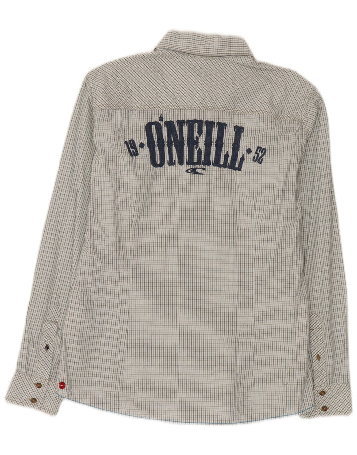 Camicia slim fit grafica da uomo O'Neill in cotone a quadri blu medio