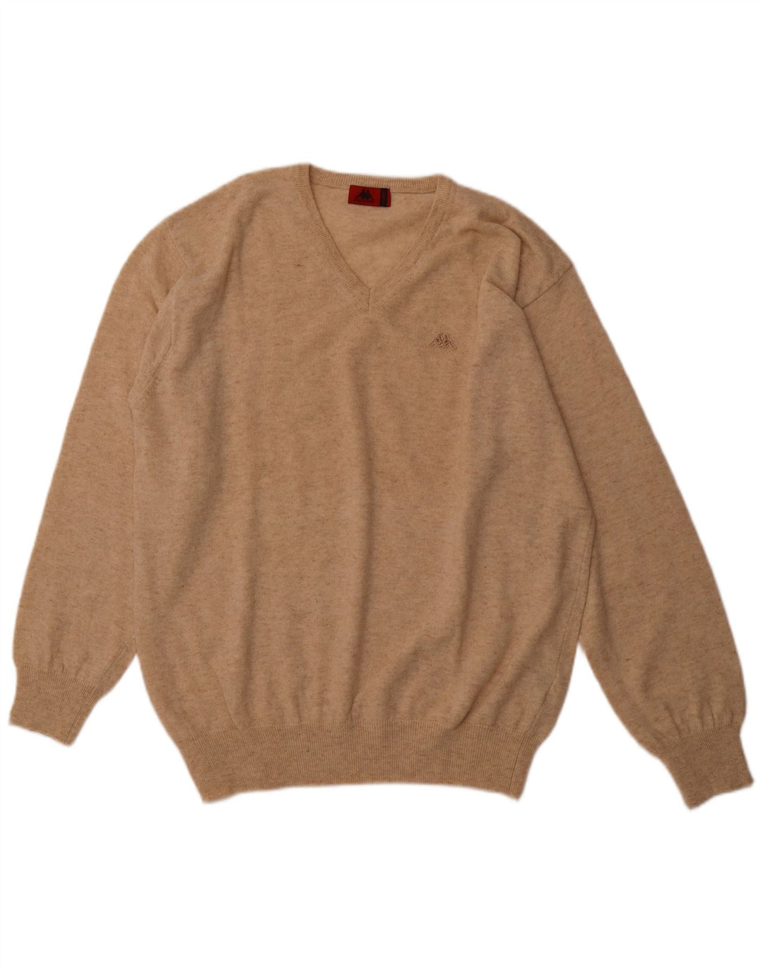 Maglione KAPPA da uomo con scollo a V XL Beige in lana d'agnello