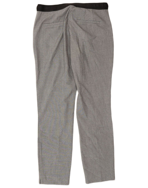 Pantaloni chino affusolati da donna Zara medi W30 L28 poliestere a quadri grigi