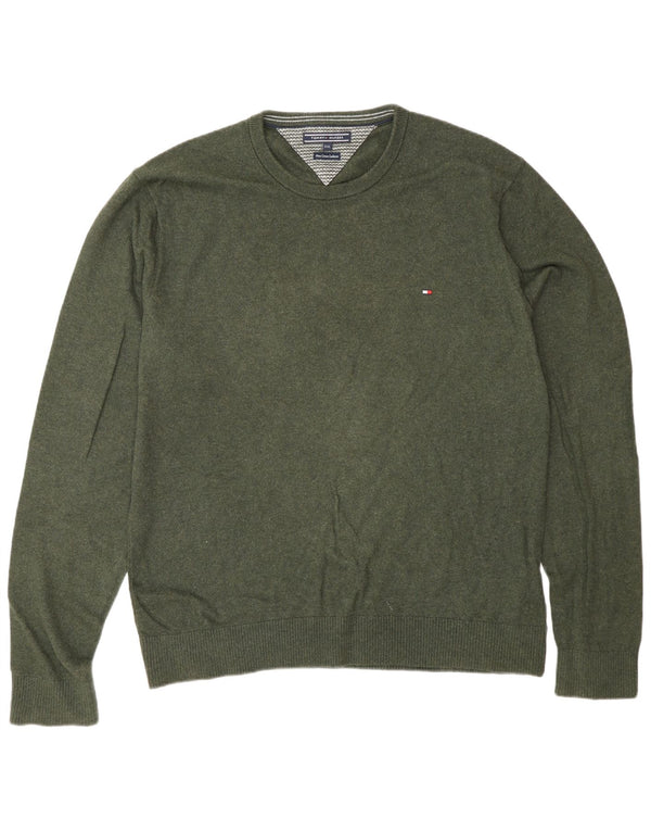 Maglione maglione girocollo da uomo Tommy Hilfiger 2XL cotone verde