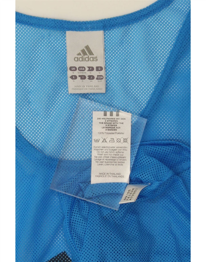 ADIDAS Mens Graphic Vest Top Small Blue Polyester Vintage Adidas and Second-Hand Adidas from Messina Hembry 