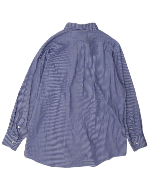 Camicia da uomo Chaps taglia 16 1/2 grande cotone gessato blu