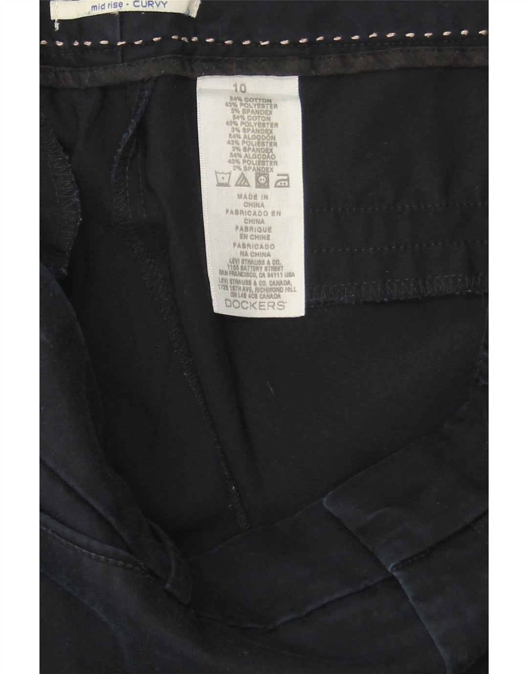 DOCKERS Womens Curvy Mid Rise Bermuda Shorts US 10 Large W32  Navy Blue Vintage Dockers and Second-Hand Dockers from Messina Hembry 
