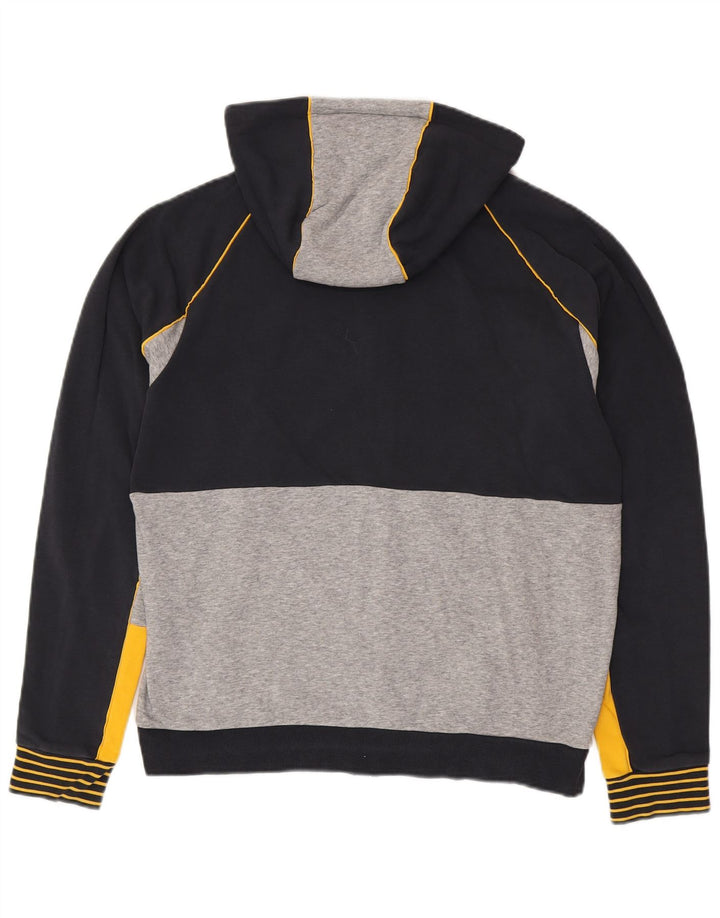 Maglione con cappuccio e zip HUGO BOSS da uomo, vestibilità regolare, grande, blu navy, color block