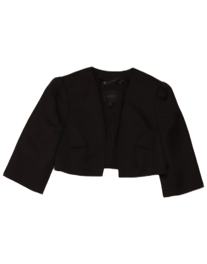 Giacca Bolero Coast da donna con maniche a 3/4 UK 8 piccola in poliestere nero