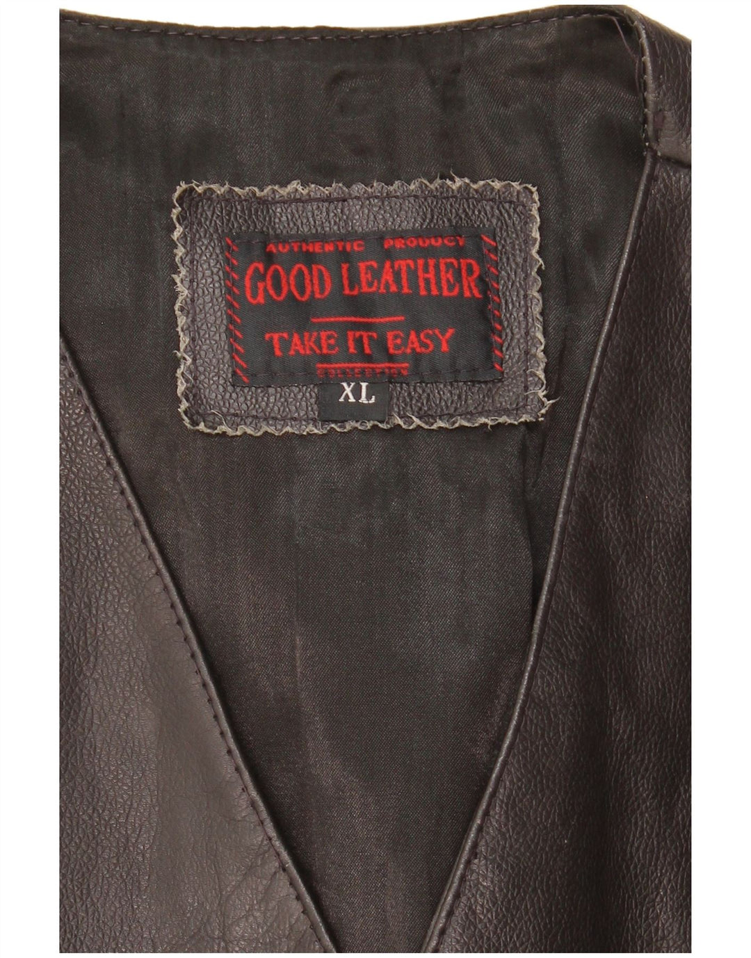 Gilet in pelle da uomo vintage XL in pelle nera
