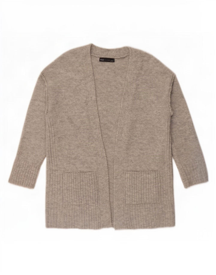 Maglione cardigan lungo oversize da donna Marks & Spencer UK 10 piccolo grigio