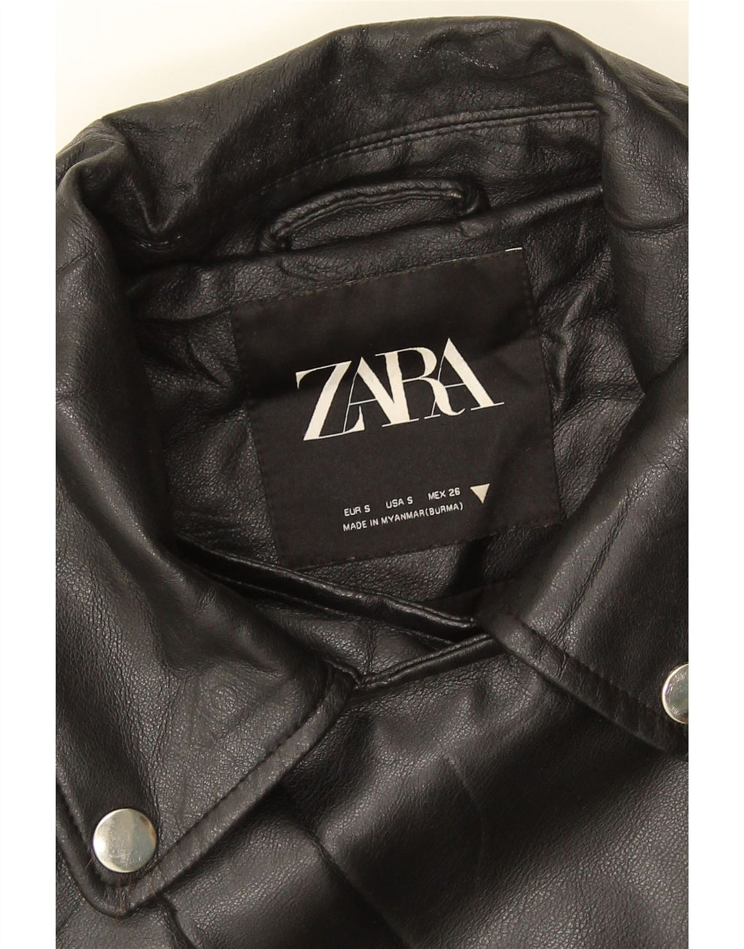 Giacca da motociclista oversize in ecopelle da donna ZARA UK 10 piccola nera