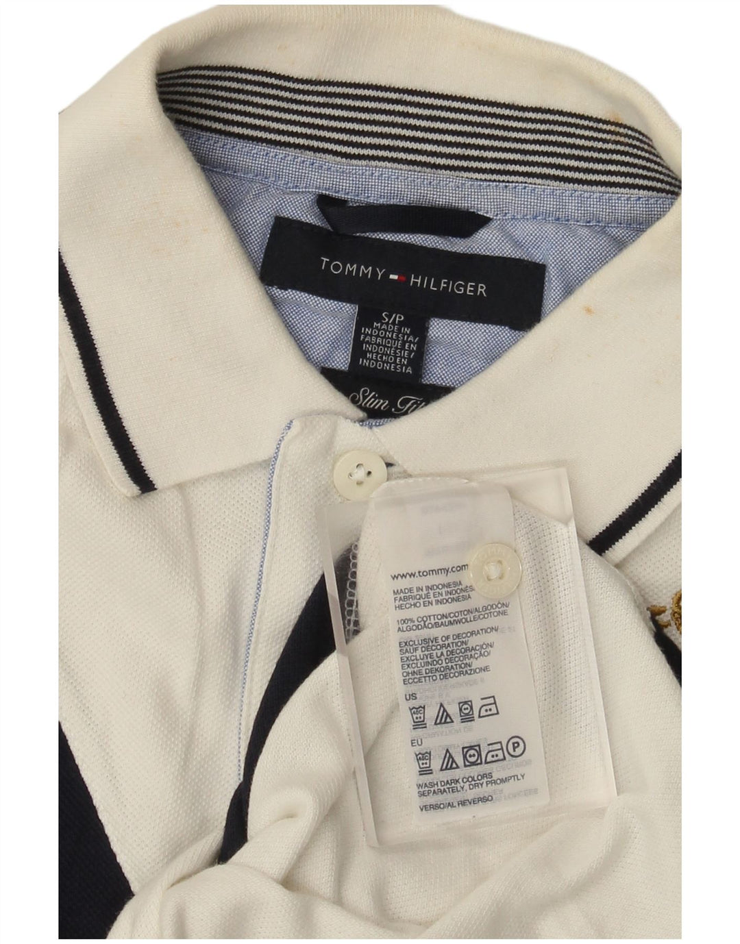 Polo slim fit grafica da uomo Tommy Hilfiger Small White Colourblock