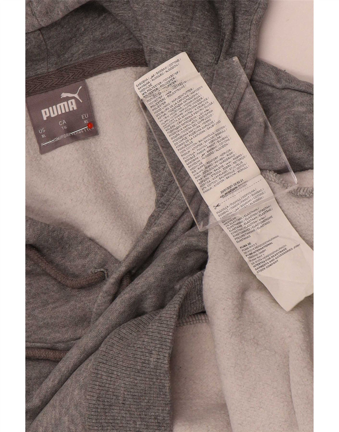 Felpa con cappuccio vestibilità regolare Puma da uomo XL in poliestere grigio