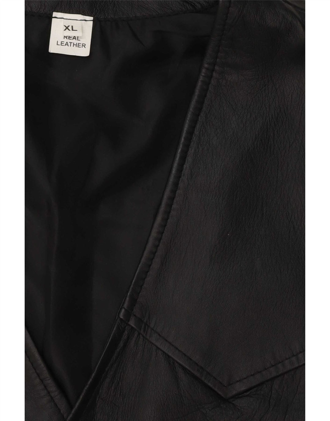 Gilet in pelle da uomo vintage UK 42 XL in pelle nera