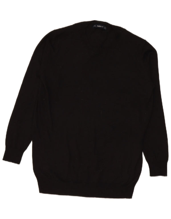 Maglione maglione girocollo da donna Zara UK 14 medio nero