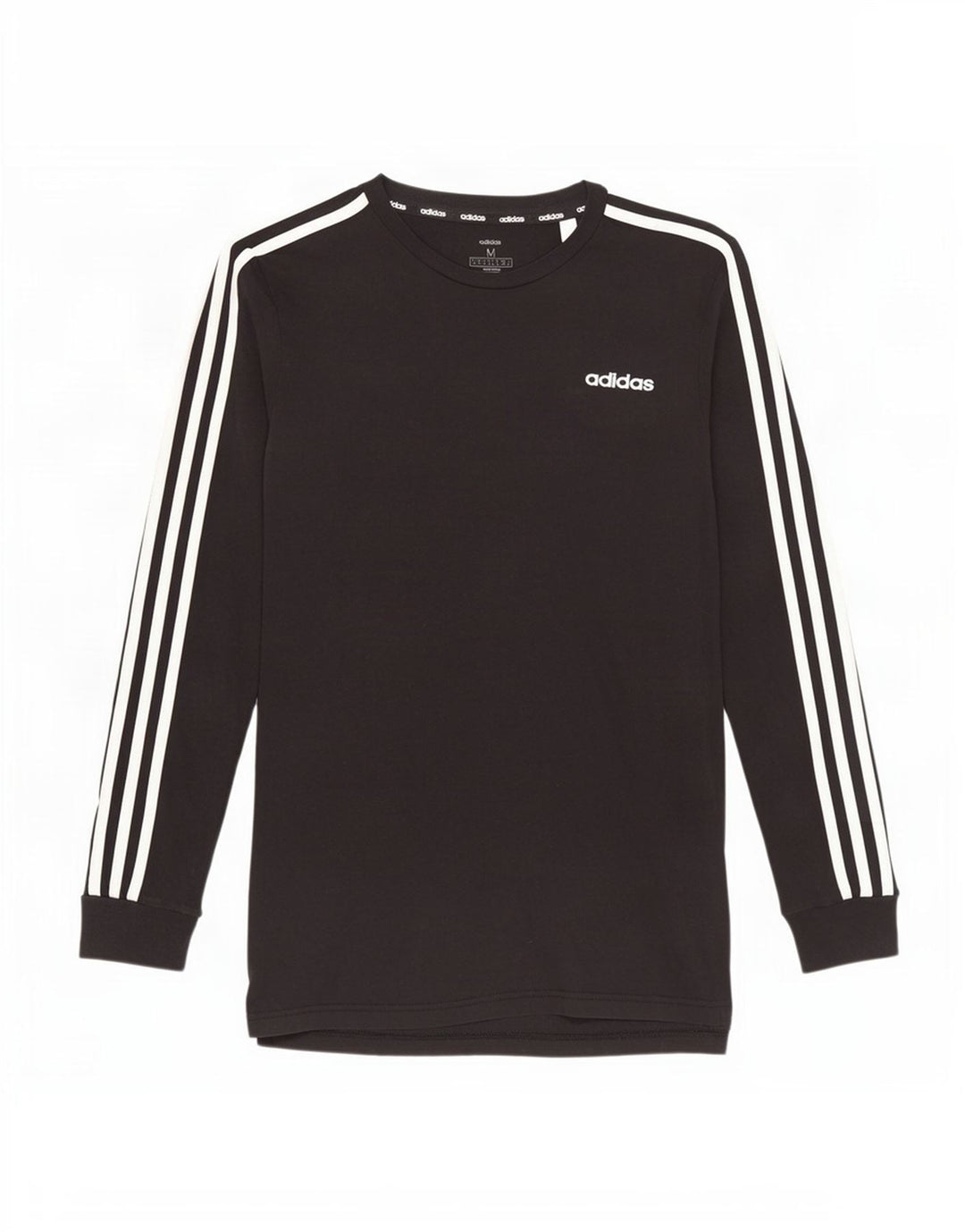 Top Adidas da uomo a maniche lunghe in cotone nero medio
