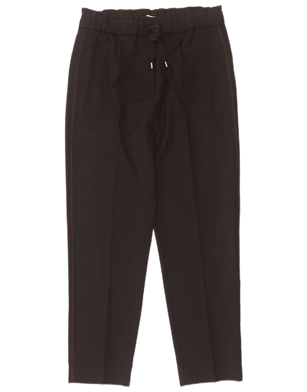 Pantaloni chino affusolati da donna Reiss UK 8 piccoli W30 L28 lana nera