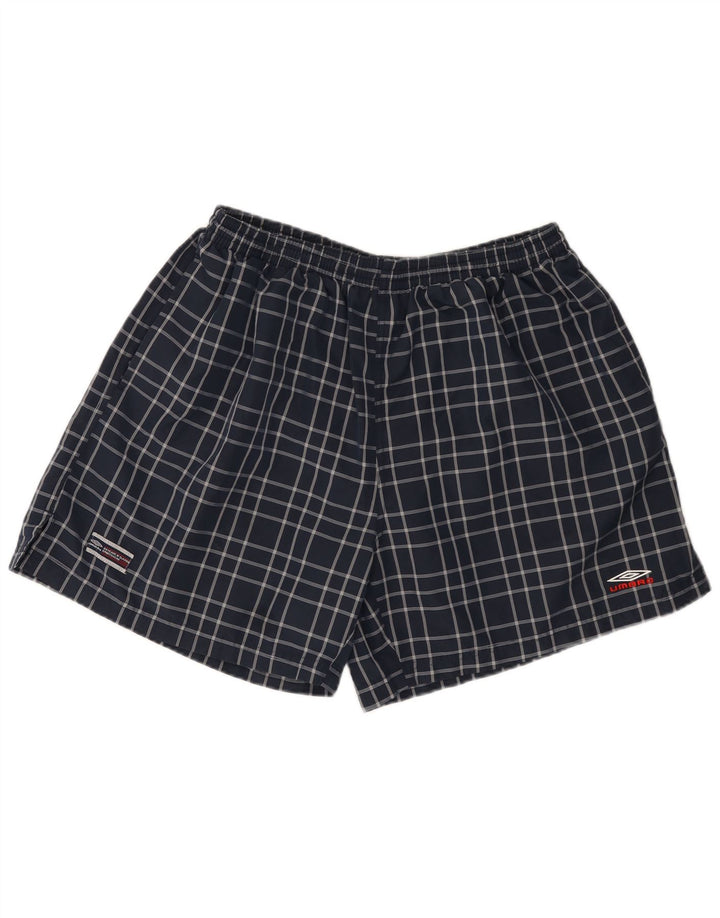 Pantaloncini da bagno da uomo Umbro 2XL Poliestere a quadri blu navy