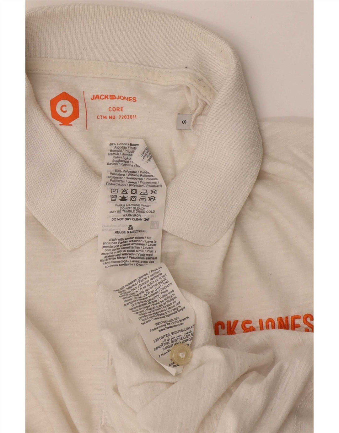 Polo da uomo Jack & Jones piccola in cotone bianco
