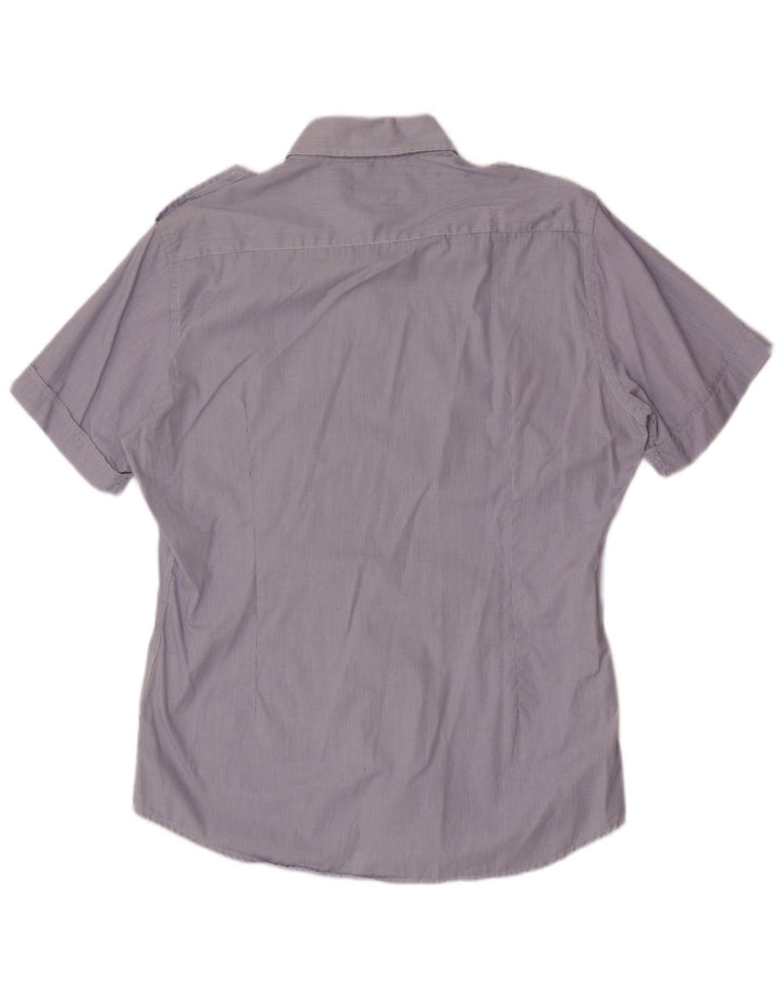Camicia militare a maniche corte da uomo Fred Perry XL in cotone a quadretti blu