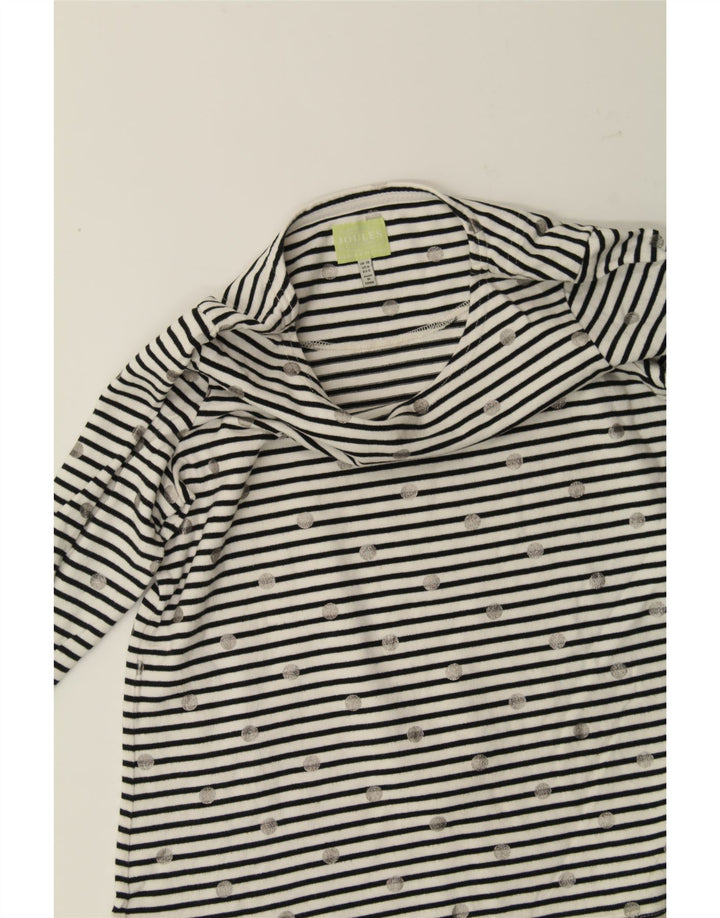 JOULES Womens Top 3/4 Sleeve UK 10 Small  White Striped Cotton Vintage Joules and Second-Hand Joules from Messina Hembry 