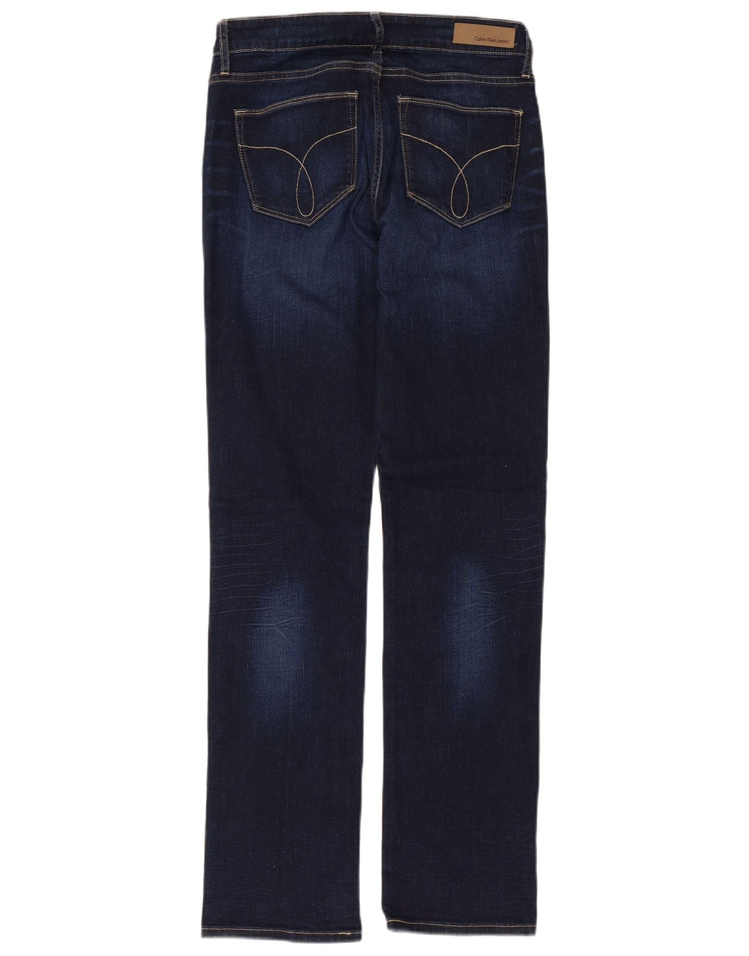 Jeans dritti da donna Calvin Klein W27 L32 cotone blu navy