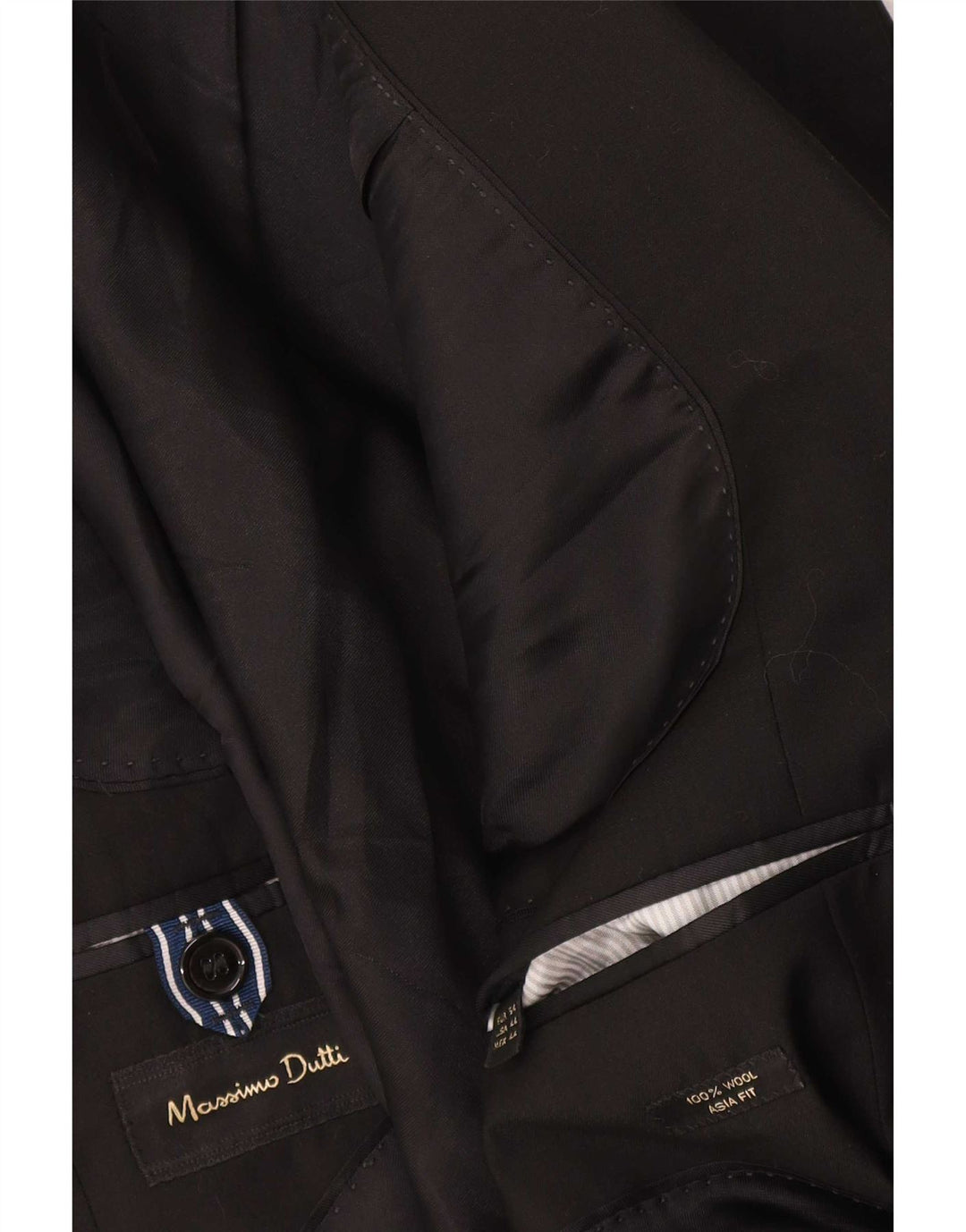 Giacca blazer da uomo a 2 bottoni Massimo Dutti EU 54 XL lana nera