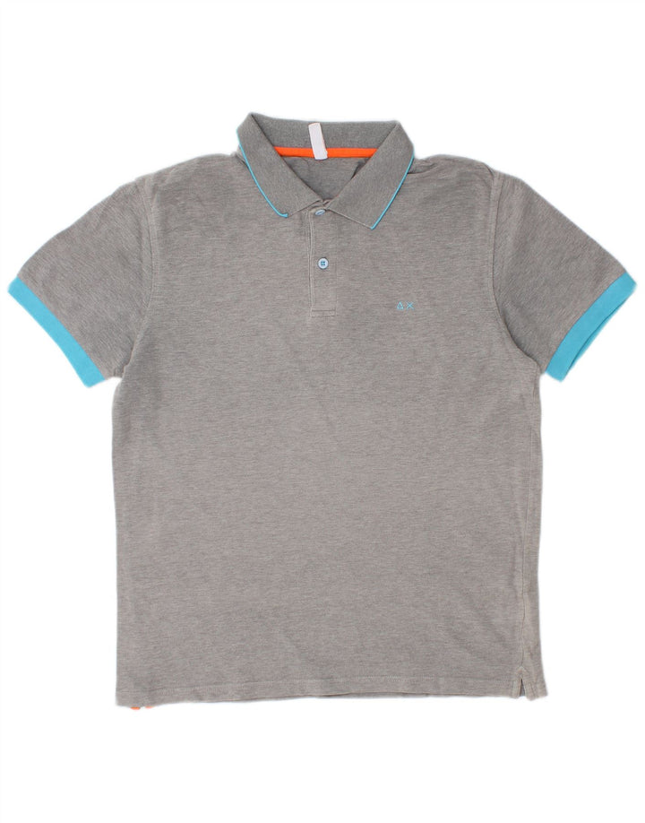 SUN68 Mens Polo Shirt Medium Grey Cotton