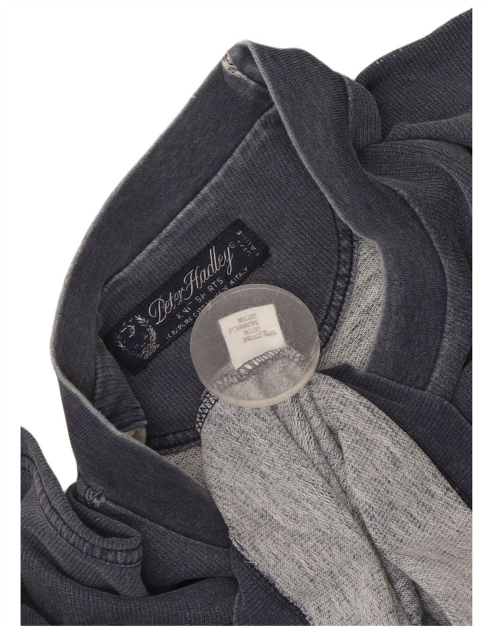 T-shirt grafica da uomo Peter Hadley Top XL in cotone blu navy