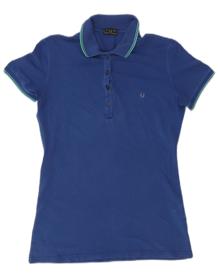 Polo da donna Fred Perry UK 12 in cotone blu medio