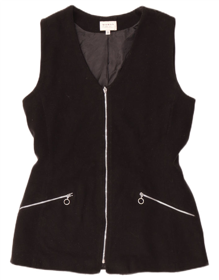 Gilet da donna vintage EU 36 piccolo acrilico nero