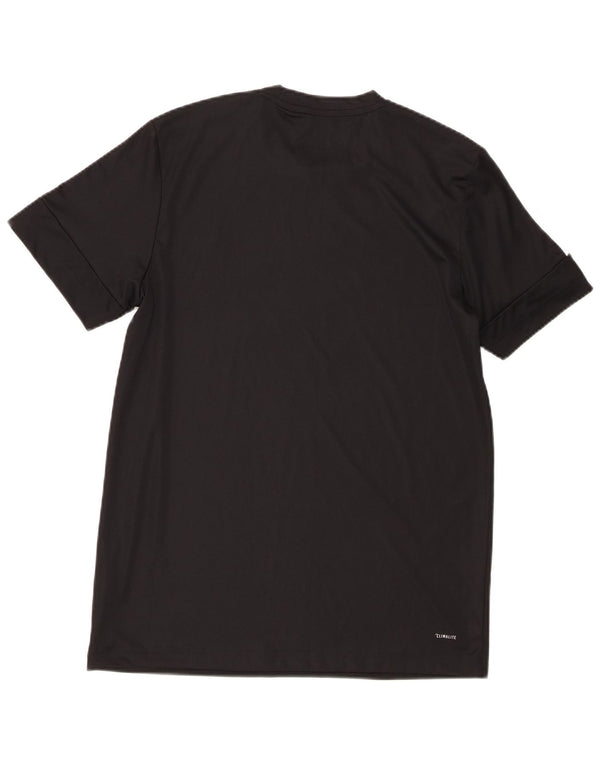 T-shirt grafica Adidas Climalite da uomo, media, in poliestere nero