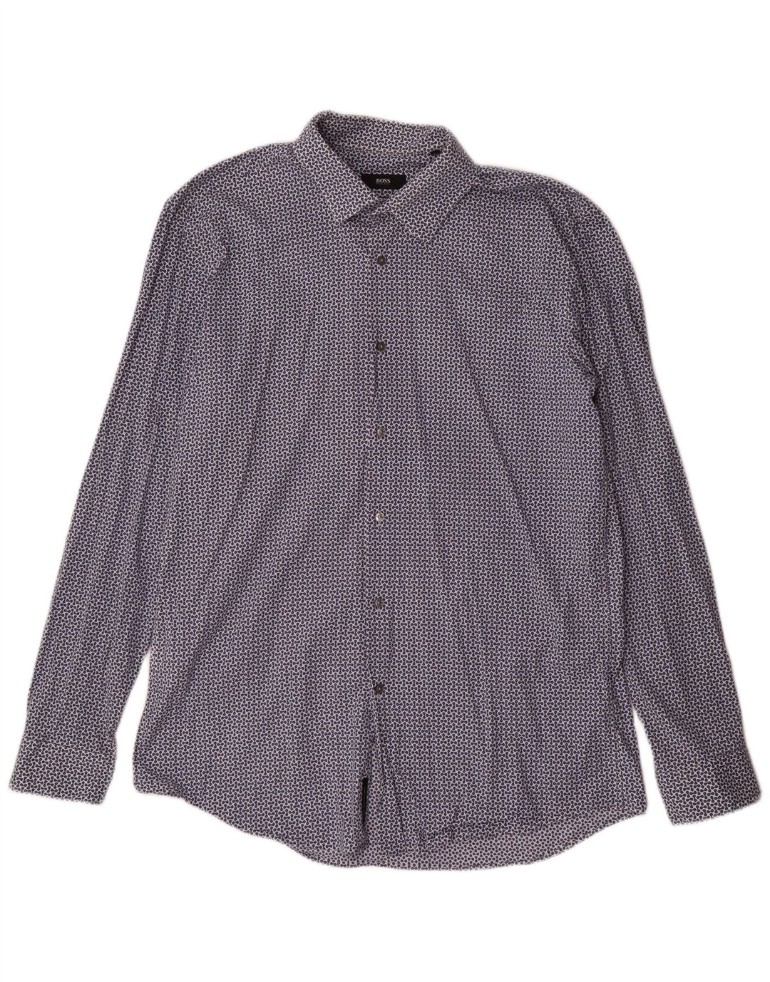 Camicia slim fit da uomo Hugo Boss con motivo astratto taglia 43 17 XL blu navy