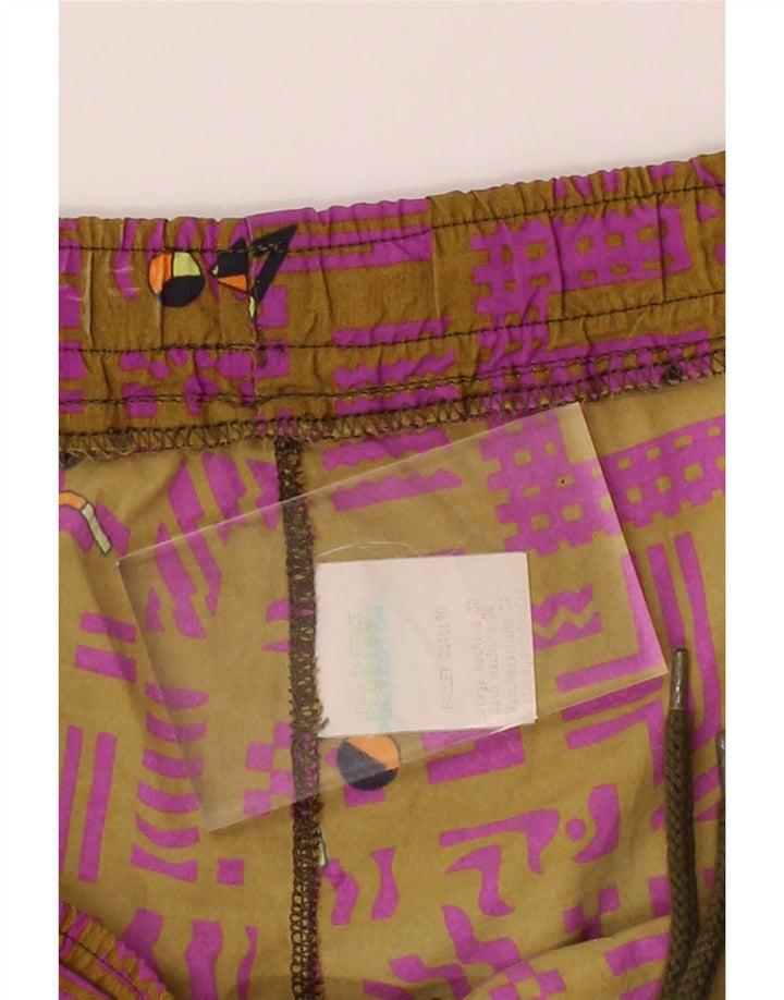 VINTAGE Mens Abstract Pattern Sport Shorts XL Brown Vintage Vintage and Second-Hand Vintage from Messina Hembry 