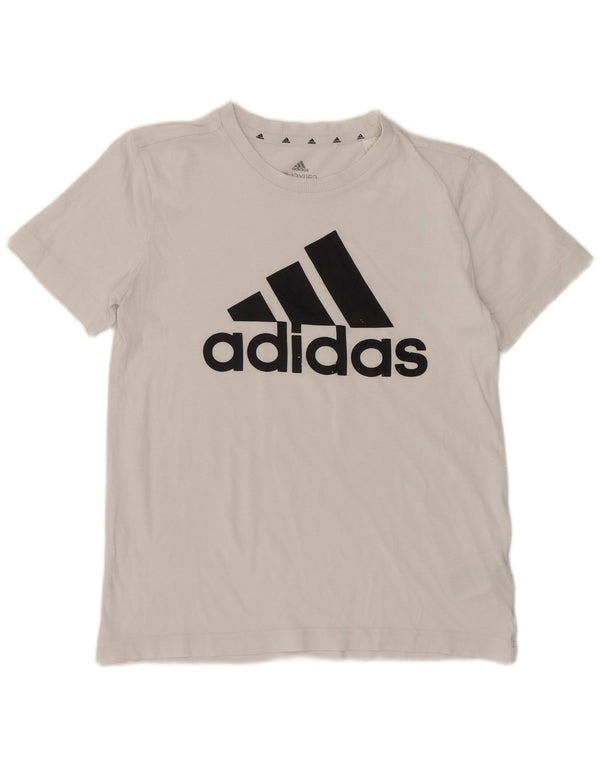 Adidas Boys Graphic T-Shirt Top 11-12 Years White Cotton