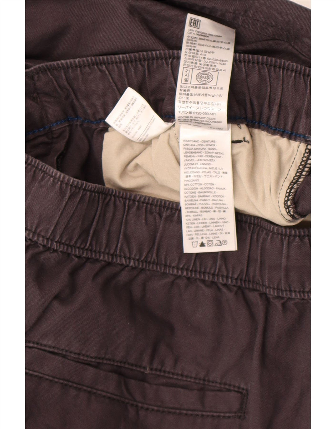 Pantaloni chino dritti da uomo Levi's medi W30 L30 cotone grigio