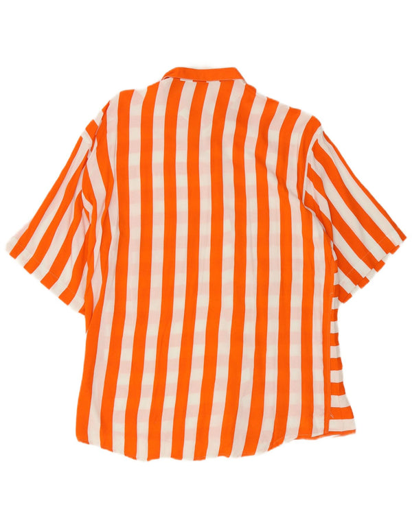 Camicia a maniche corte da donna Sfarzo UK 14 a righe grandi arancioni
