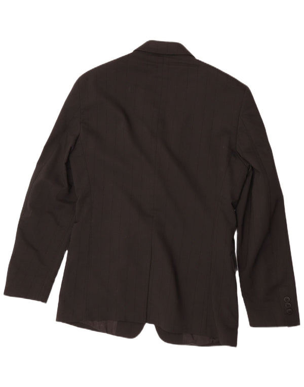 Versace Mens 3 Button Blazer Jacket IT 48 Medium Black Pinstripe Classic