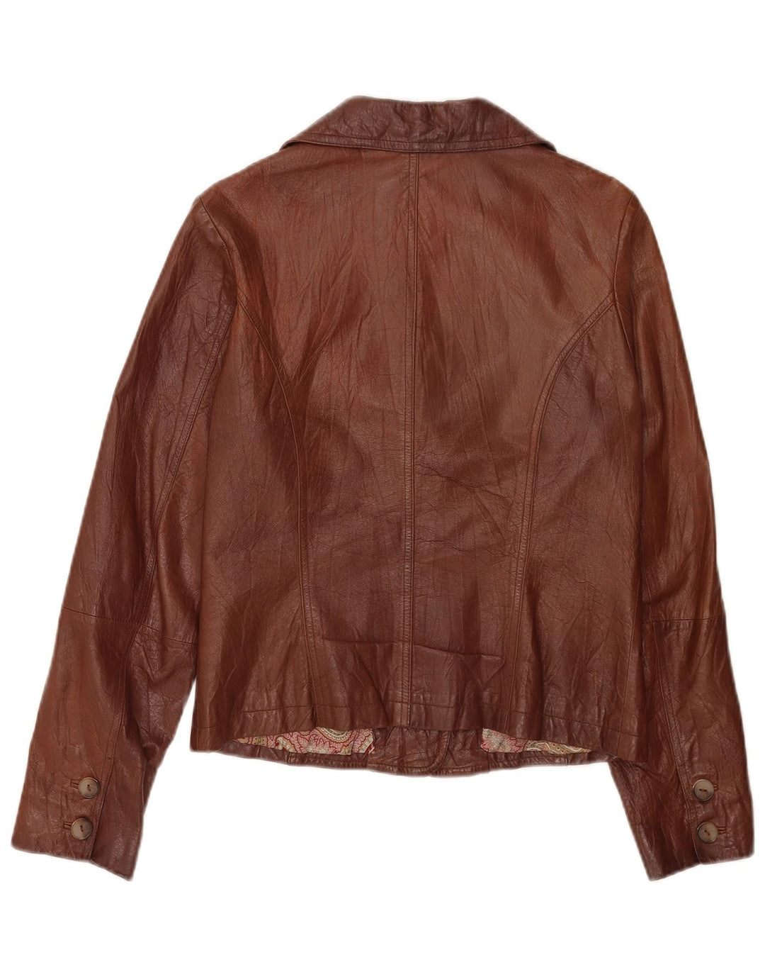 Giacca blazer in pelle da donna a 3 bottoni Sasha UK 12 Marrone medio