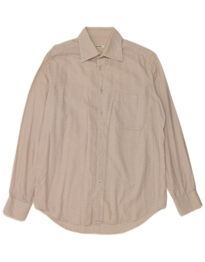 Camicia da uomo PAL ZILERI taglia 40 15 3/4 medio a quadretti bianco sporco