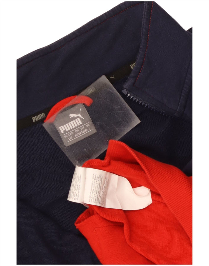 Giacca da ginnastica grafica da uomo Puma Large rossa in cotone color block