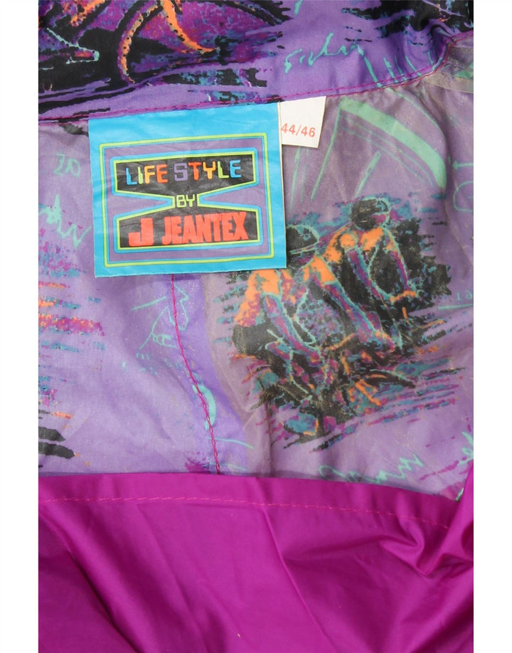 J JEANTEX Giacca antipioggia da uomo con cappuccio pullover UK 44/46 2XL Viola color block