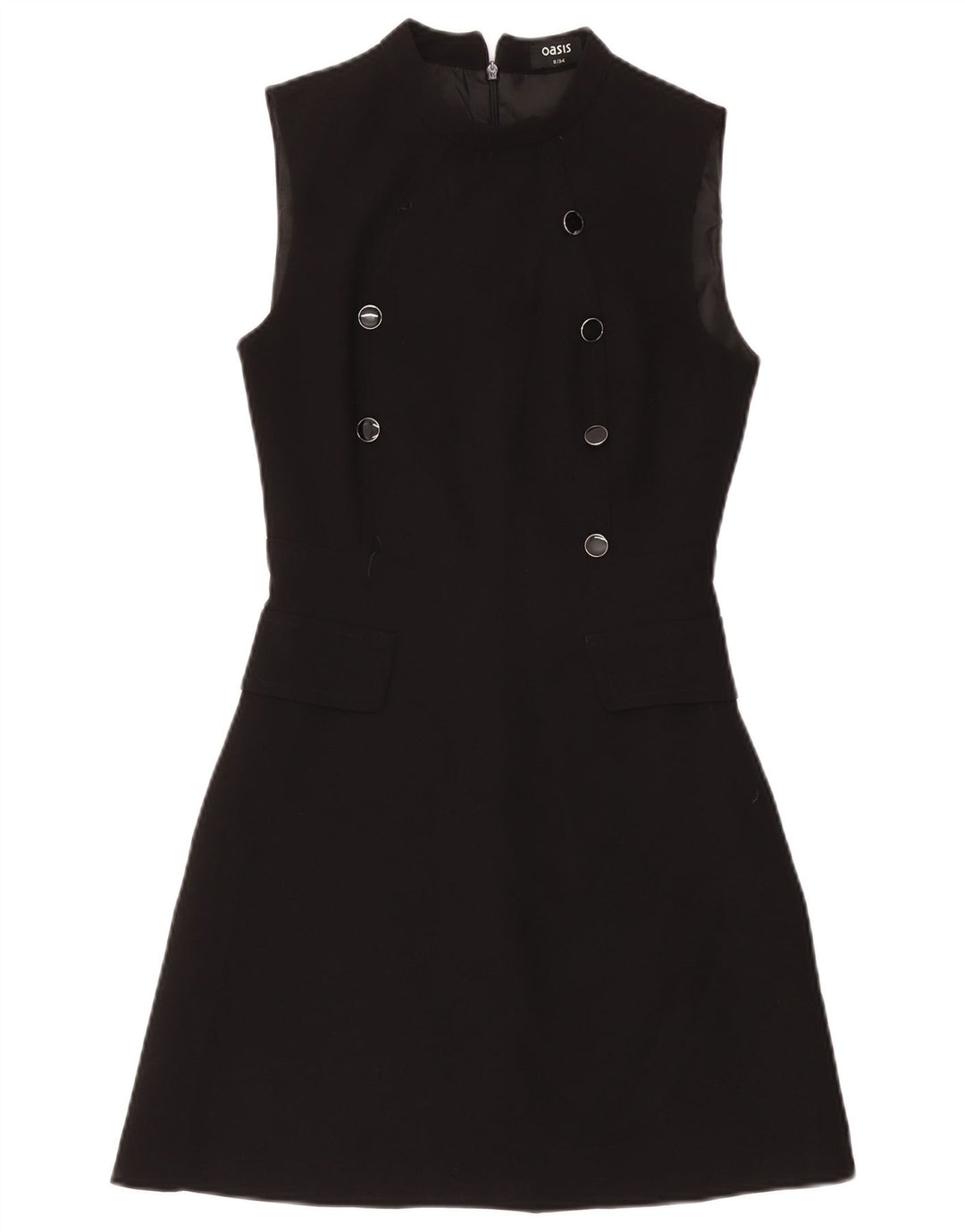 Abito tubino senza maniche da donna Oasis UK 8 piccolo poliestere nero
