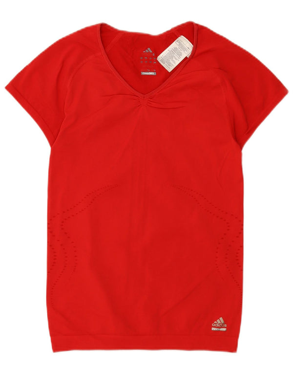 T-shirt ADIDAS Clima 365 da donna UK 8 piccola in nylon rosso