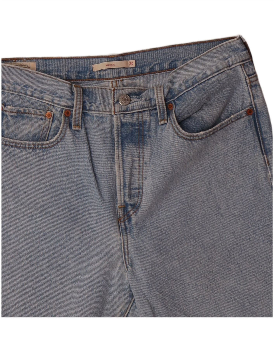 Pantaloncini di jeans con zeppa da donna LEVI'S W30 cotone blu medio