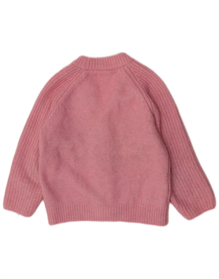 Maglione cardigan da donna vintage UK 14 rosa medio